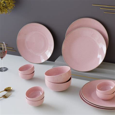 Buy The Earth Store Handcrafted Pink Marble 2 Piece 10 Inch Ceramic Dinner Plates Microwave