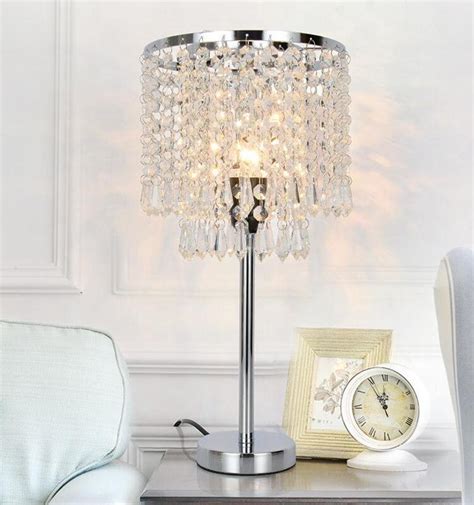 Table De Cristal Lampes De Chevet Argent Lampe De Chevet Lampe De