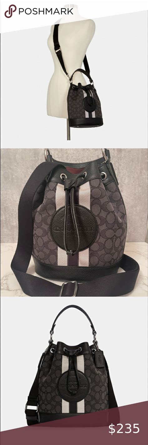 Coach Dempsey Drawstring Bucket Bag In Signature Jacquard