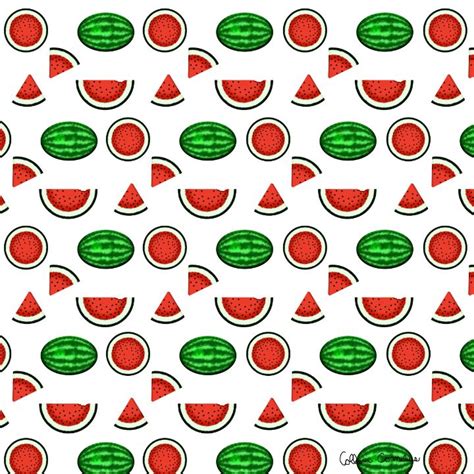 Summer Watermelon Pattern Butterflyintheattic Digital Art Food