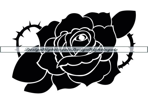 Rose SVG Flower SVG Black Rose SVG Rose Clipart Rose Files | Etsy