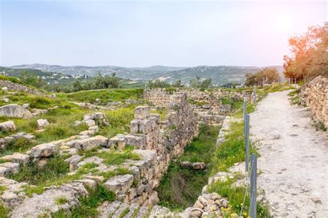 Herod the Great Palace in Sebastia, Samaria Stock Image - Image of east ...