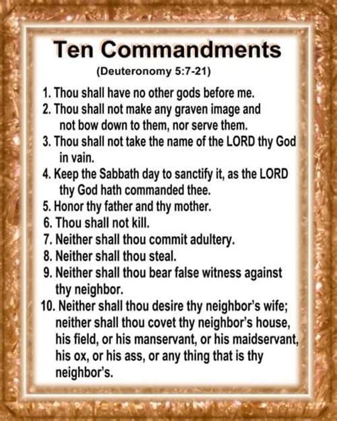 Ten Commandments List Kjv Printable