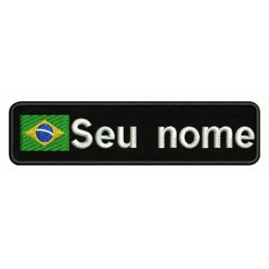 Patch Bordado Termocolante Tarja Bandeira Brasil Seu Nome Shopee