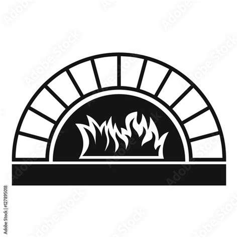 Pizza Oven With Fire Icon Simple Illustration Of Pizza Oven With Fire