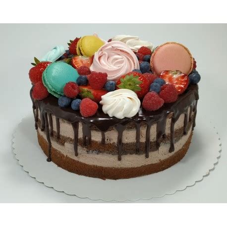 Okol Dov Semi Naked Dort S Makronkami Pusinkami A Erstv M Ovocem Full Top