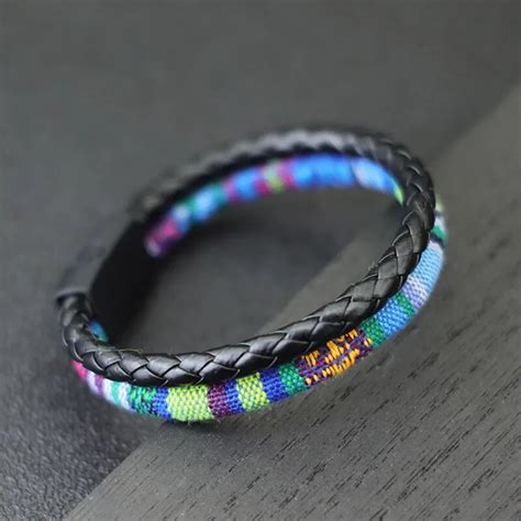 Pulsera De Cuero Estilo Bohemio Para Hombre Brazalete De Cord N Tnico