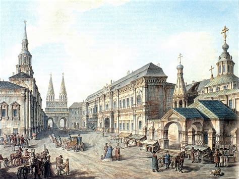 Москва 1800 года на картинах Федора Алексеева Красная площадь Северная