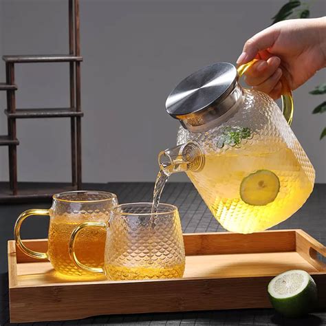 BORREY Teko Pitcher Teh Chinese Teapot Glass Tahan Panas Api 1514ml