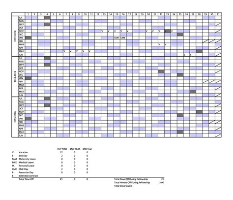 Vacation Template Excel