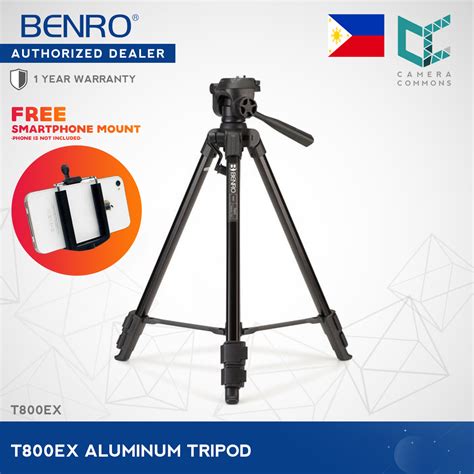 Benro T800EX Digital Aluminum Tripod with 3-Way Pan Tilt Head | Lazada PH