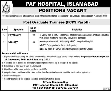 Paf Hospital Islamabad Jobs 2022 2024 Job Advertisement Pakistan