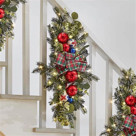 Cordless Prelit Christmas Swages Trim Cm Holiday Swags Christmas Led