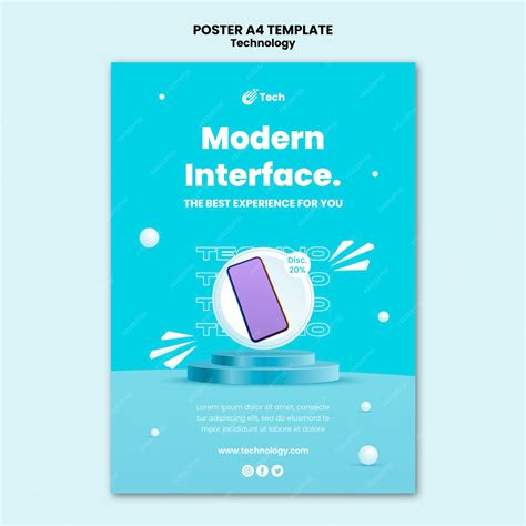 Шаблон постера а4 с минималистскими технологиями | Бесплатно PSD Файл