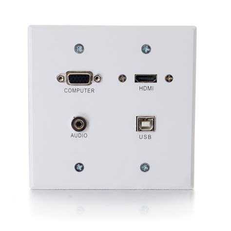 Rapidrun Vga 35mm Double Gang Wall Plate Hdmi And Usb Pass Through