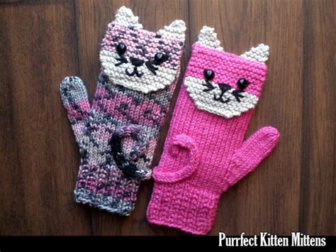 Purrfect Kitten Mittens for the Family Knitting Pattern - Etsy