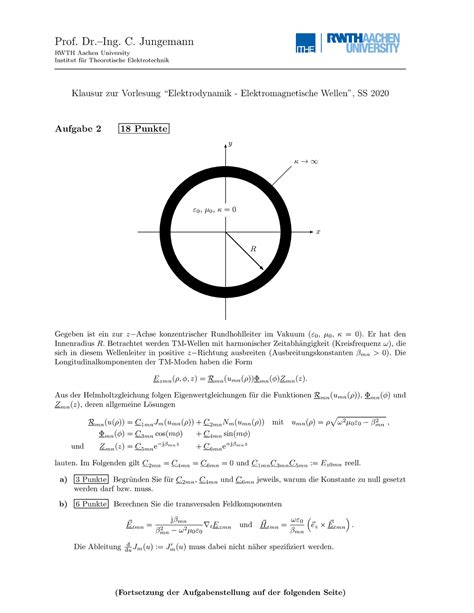 EMF1 A2 H20 EDEW Klausur Prof Dr Ing C Jungemann RWTH Aachen