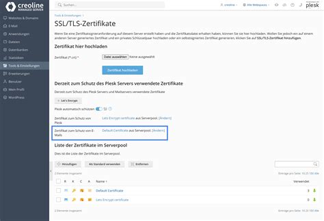 Secure e-mail server with SSL/TLS