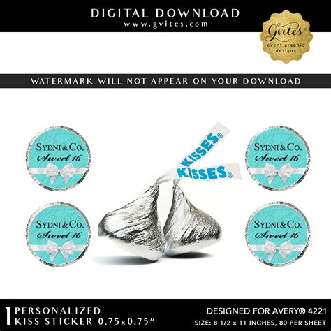 Hersheys Kiss Sticker Wedding Favors Free Printables