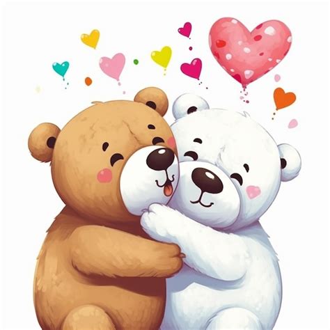 Premium Ai Image Two Teddy Bears Hugging And One Has A Heart In The