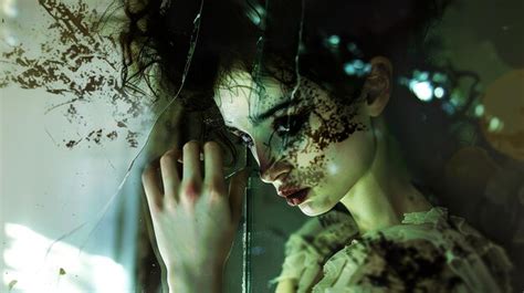 woman   face covered  dirt   splattered mask premium ai