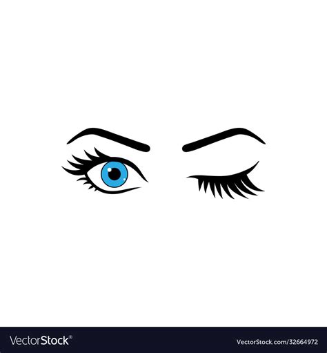 Blue Eye Winking Royalty Free Vector Image Vectorstock