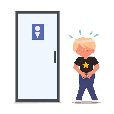 Little boy holding pee cartoon vector 21666503 Vector Art at Vecteezy