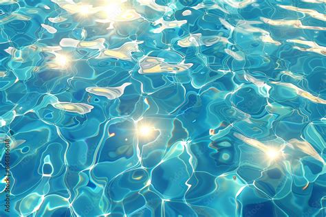 Caustic Light Effect In Water Surface Bg Pattern Pool Or Ocean Ripple