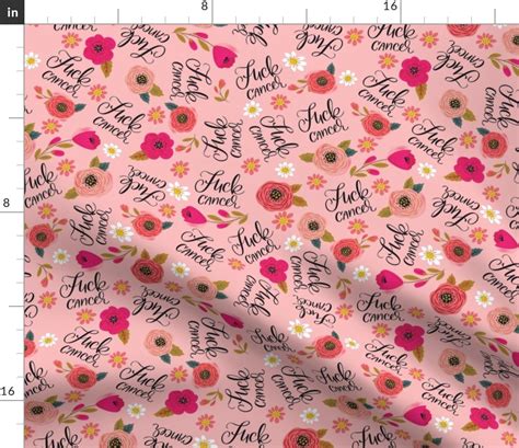Swear Small Fuck Cancer Fabric Spoonflower