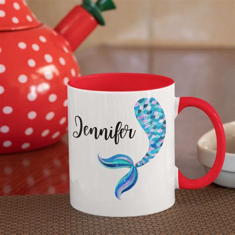 Personalised Mermaid Mug Mermaid Coffee Mug Mermaid Coffee Etsy