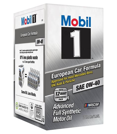 Mobil 1 Fs European Car Formula Full Synthetic Motor Oil 0w 40 12 Qt Bag In Box