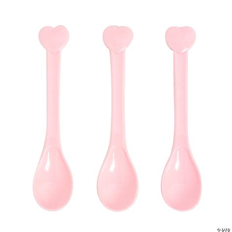 Pink Heart Bpa Free Plastic Spoons 16 Ct Oriental Trading