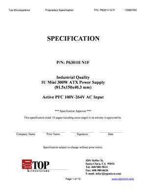 Fillable Online SPECIFICATION Topmicro Fax Email Print PdfFiller