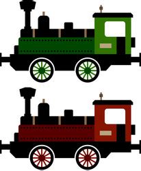 Vintage Red Passenger Steam Train Royalty Free Vector Image