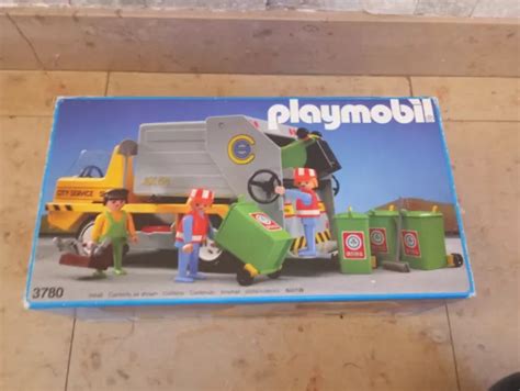 PLAYMOBIL 3780 CAMION poubelle VINTAGE avec Boîte EUR 40 00 PicClick FR