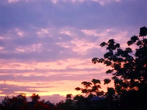 Beautiful Purple Sunset Sky Over the Nature Stock Photo - Image of dusk ...