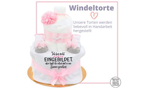 Trend Mama Sprüche Windeltorte rosa Mädchen Babysocken mit Rüschen