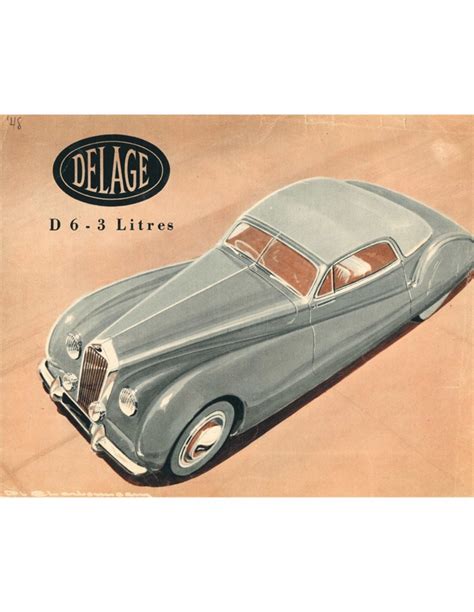 1948 DELAGE D6 3 LITER LEAFLET FRANS