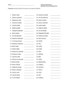 Naming Inorganic Compounds Worksheet With Answers Compoundworksheets