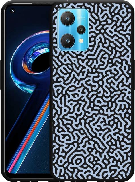 Hoesje Geschikt Vooor Realme Pro Zwart Blauwe Doodle Bol