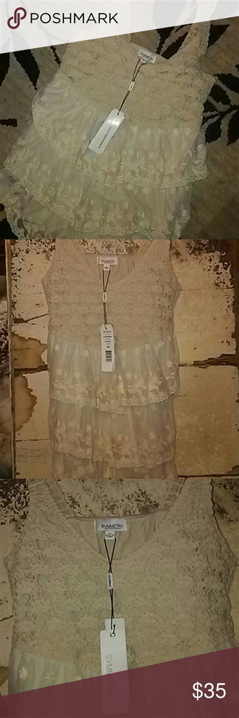 NWT Symmetry Nude Crochet Lace Tank Size M