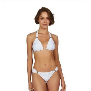 L Space Swim Lspace Bia Tube White Bikini With Gold Chainlink