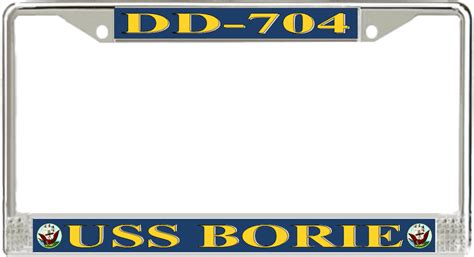 Uss Borie Dd License Plate Frame Allen M Sumner Class Destroyer