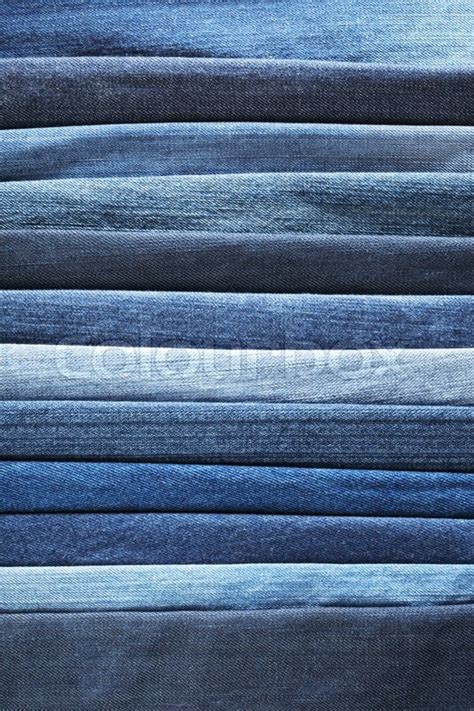 Different shades of blue jeans denim ... | Stock image | Colourbox