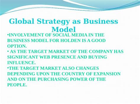 Global Strategy As Business Model And Target Market And Mode Of Entry