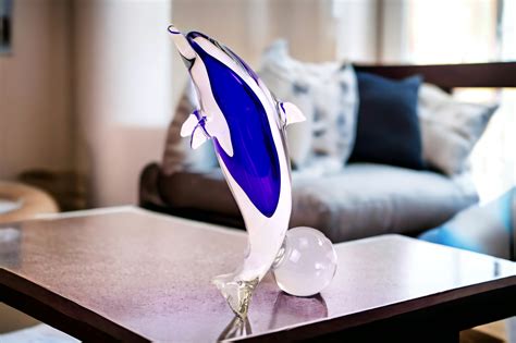 Dolfijn Sculptuur Blauw Jaroslav Svoboda Luxe Glasobject