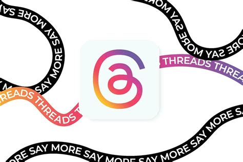 Threads Rainbow Logo Instagram App With Design Curve Text Of Threads