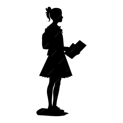 Premium Vector | A school girl with book vector silhouette