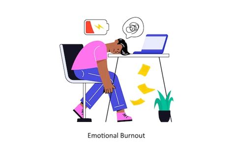 Premium Vector Emotional Burnout Flat Style Design Vector