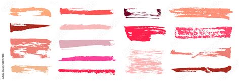 Swatches Makeup Strokes Set Beauty Cosmetic Nude Brush Stains Smear Make Up Lipstick Swatches